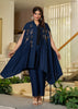 Juniper Navy Embellished Kaftan & Pant Co-Ord Set With Sequins And Beads - Distacart