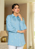 Juniper Steel Blue Solid Viscose Shirt With Beads And Sequence Work - Distacart