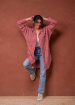 Thumbnail for Juniper Viscose Dusty Pink Embellished Shirt With Sequin & Bead Details