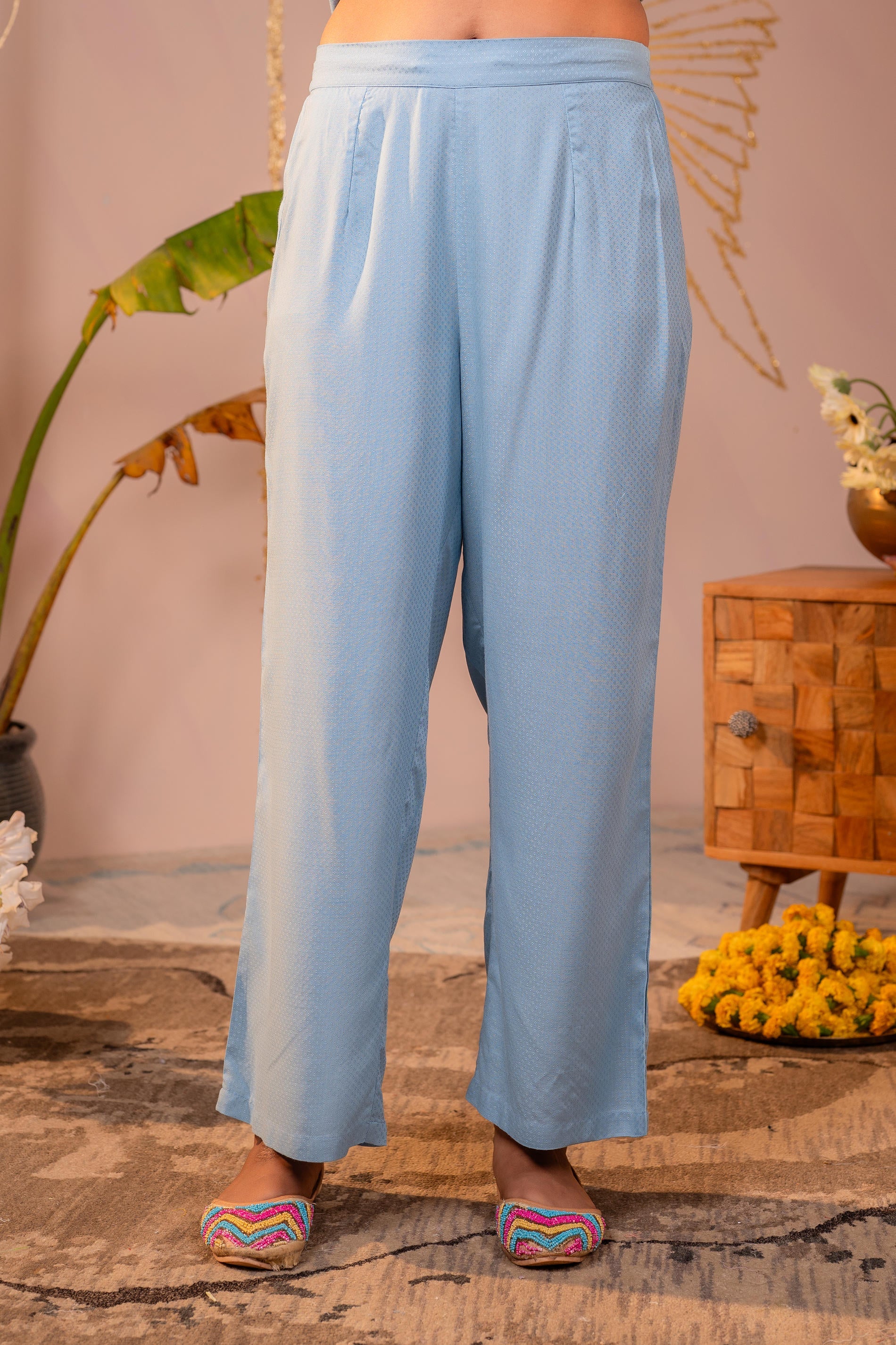 Juniper Blue Whisper Embroidered Comfort Co-ord - Distacart
