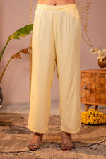 Thumbnail for Juniper Light Yellow Whisper Embroidered Comfort Co-ord - Distacart
