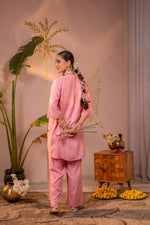 Thumbnail for Juniper Pink Whisper Embroidered Comfort Co-ord - Distacart