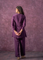 Thumbnail for Juniper Viscose Purple Embellished Tunic And Pant Co-Ord Set With Bead Details
