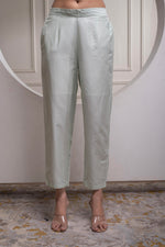 Thumbnail for Juniper Mintgreen Solid Viscose Shirt, Cami And Pant Co-Ord Set With Sequence And Zari Work - Distacart