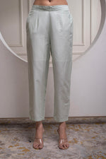 Thumbnail for Juniper Mintgreen Solid Viscose Shirt, Cami And Pant Co-Ord Set With Sequence And Zari Work - Distacart
