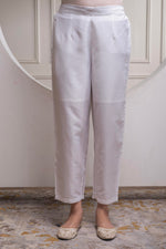 Thumbnail for Juniper Viscose Off White Embroidered Shirt, Cami & Pant Co-Ord Set With Zari Work