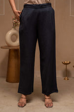 Thumbnail for Juniper Grey Embroidered Viscose Co-Ord Set With Thread Work Detailing