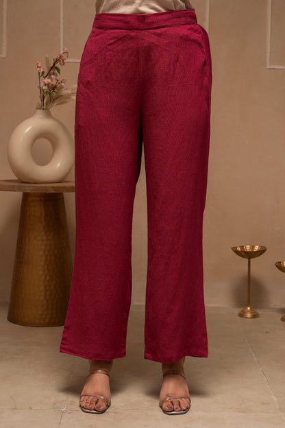 Juniper Rose Pink Embroidered Viscose Co-Ord Set With Thread Work Detailing - Distacart