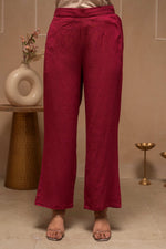 Thumbnail for Juniper Rose Pink Embroidered Viscose Co-Ord Set With Thread Work Detailing