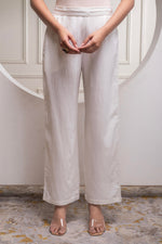 Thumbnail for Juniper Viscose Linen Off White Embroidered Shirt And Pant Co-Ord Set With Thread Work