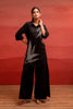 Juniper Black Solid Cotton Shirt And Pants Co-Ord Set With Thread Work - Distacart