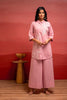 Juniper Onionpink Solid Cotton Shirt And Pants Co-Ord Set With Thread Work - Distacart