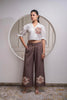 Juniper White & Brown Cotton-Viscose Embroidered Co-Ord Set With Thread Work & Lace - Distacart
