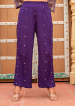 Thumbnail for Juniper Purple Gold Geometric Printed Kurta With Pants