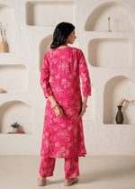 Thumbnail for Juniper Fuchsia Floral Embellished A-Line Kurta Pant And Dupatta Set With Beads & Sequence Work