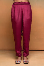 Thumbnail for Juniper Magenta Man Made Fiber Floral Printed Kurta With Pants & Dupatta Set With Lace Work