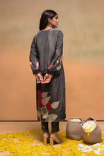 Thumbnail for Juniper Olive Man Made Fiber Floral Printed Kurta With Pants & Dupatta Set With Sequence Work