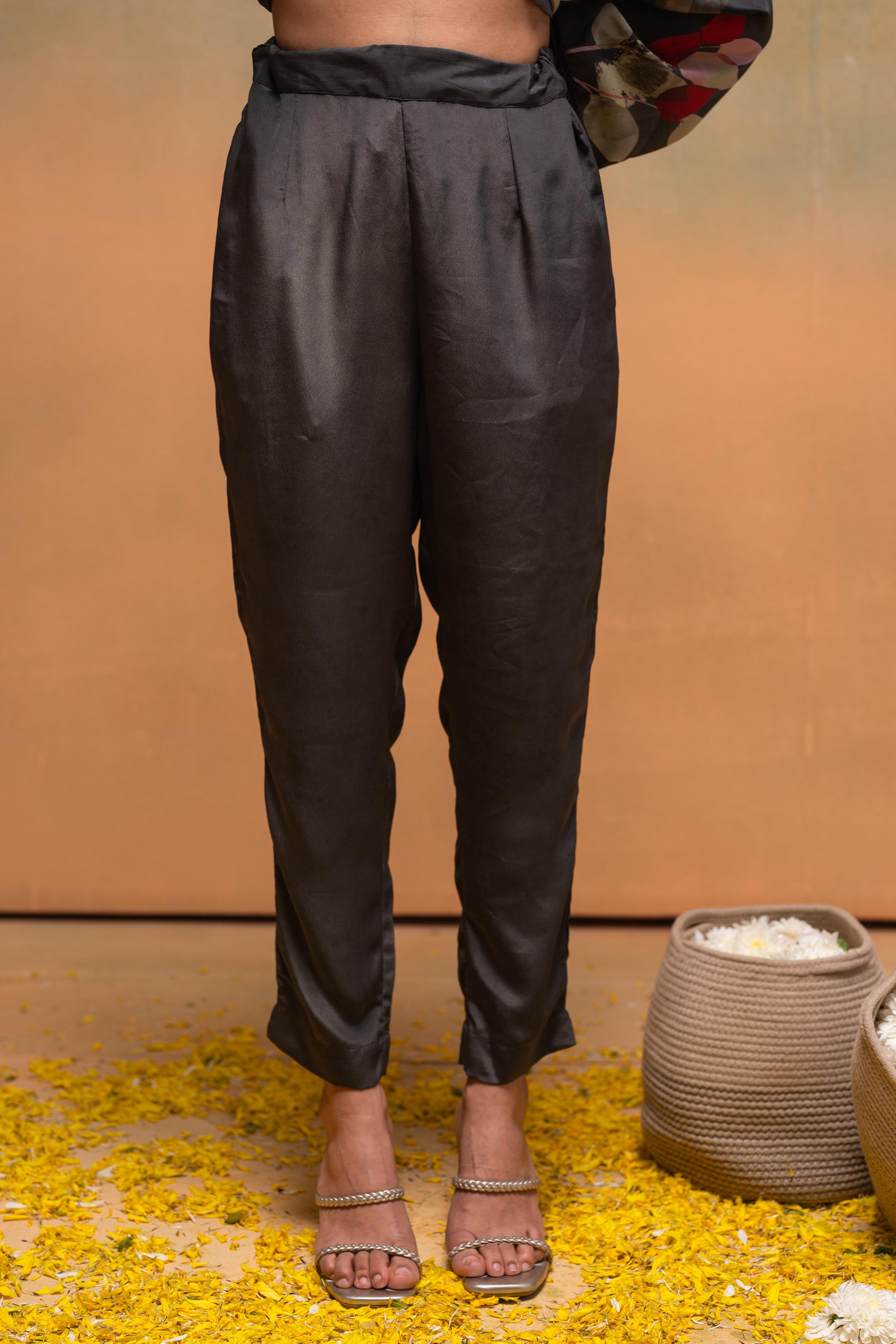 Juniper Olive Man Made Fiber Floral Printed Kurta With Pants & Dupatta Set With Sequence Work