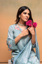 Thumbnail for Juniper Mint Meadow Elegance Kurta Pant And Dupatta Set - Distacart