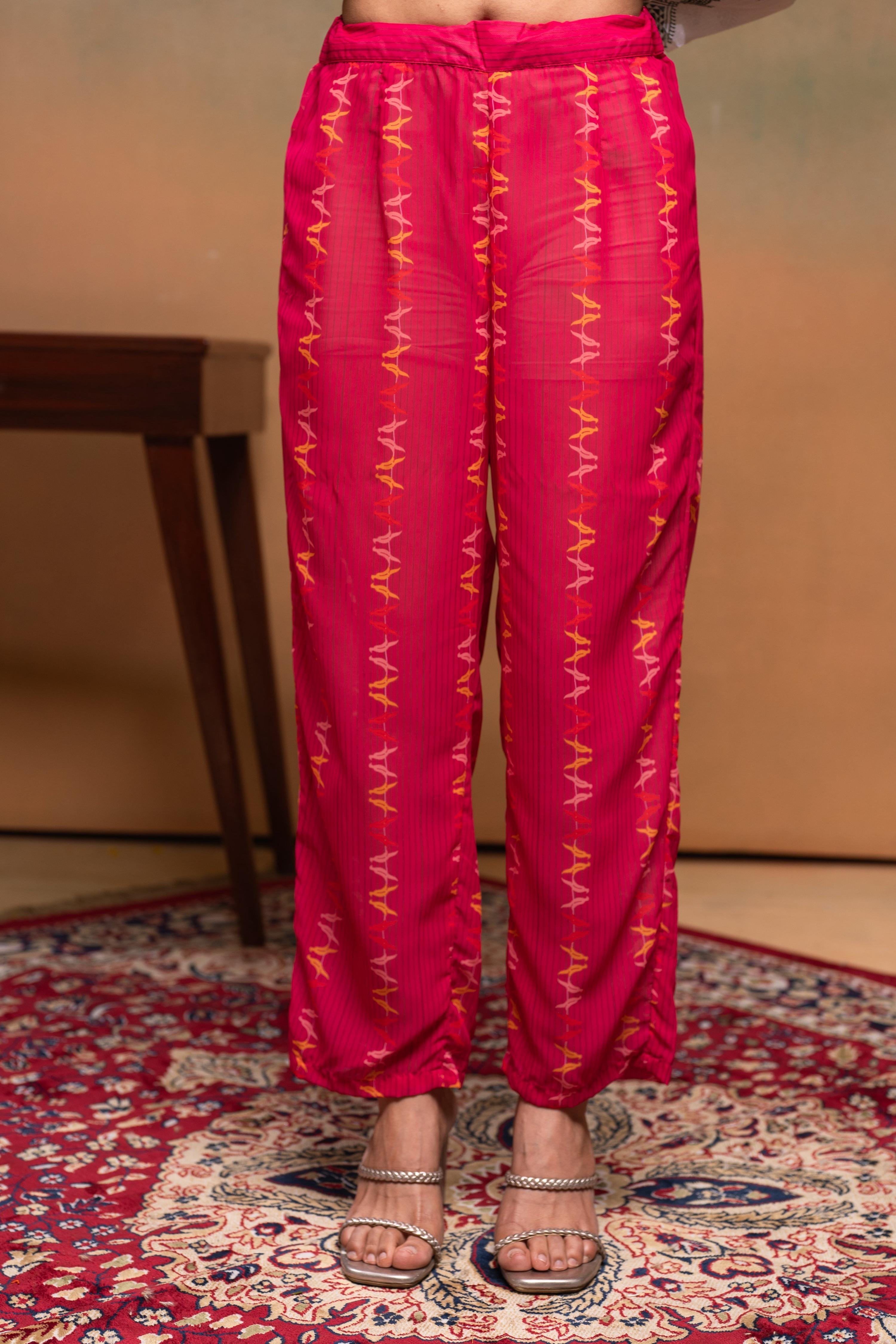 Juniper Ivory Man Made Fiber Ethnic A-Line Kurta With Pants & Dupatta Set With Mirror & Thread Work