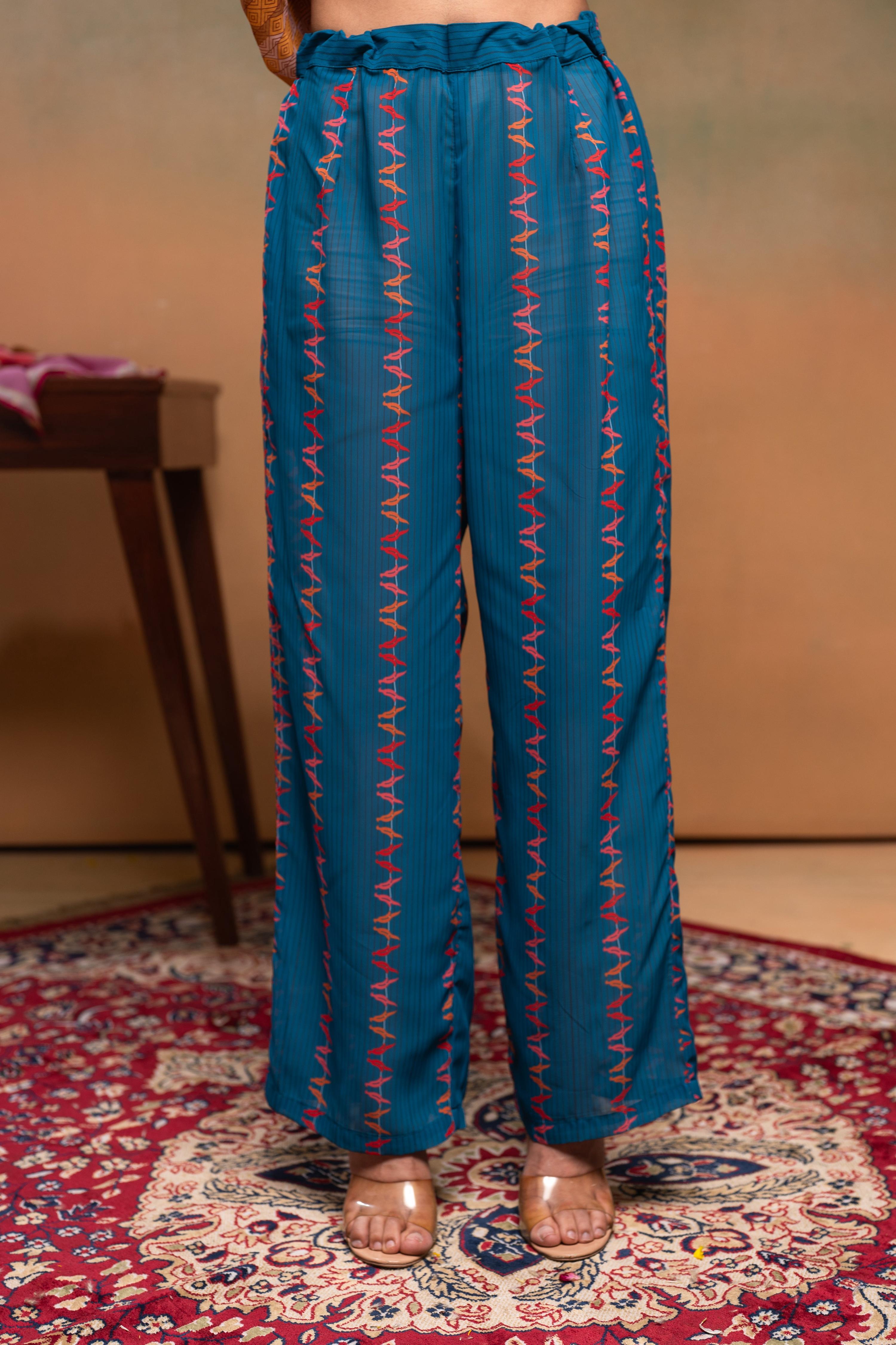 Juniper Mustard Man Made Fiber Ethnic Gathered Flared Kurta With Pants & Dupatta Set With Beads & Sequence Work