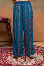 Thumbnail for Juniper Mustard Man Made Fiber Ethnic Gathered Flared Kurta With Pants & Dupatta Set With Beads & Sequence Work