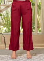 Thumbnail for Juniper Ivory Floral Poly Kurta And Pants Set With Mirror, Thread Work And Tassels Detail