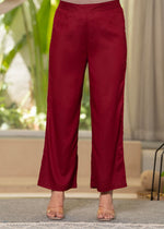 Thumbnail for Juniper Yellow Floral Poly Kurta And Pants Set With Mirror, Thread Work