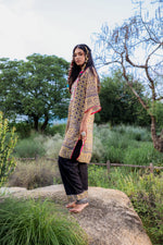 Thumbnail for Juniper Polycotton Mustard Embroidered Kurta Pant Set With Mirror, Thread Work & Tassels