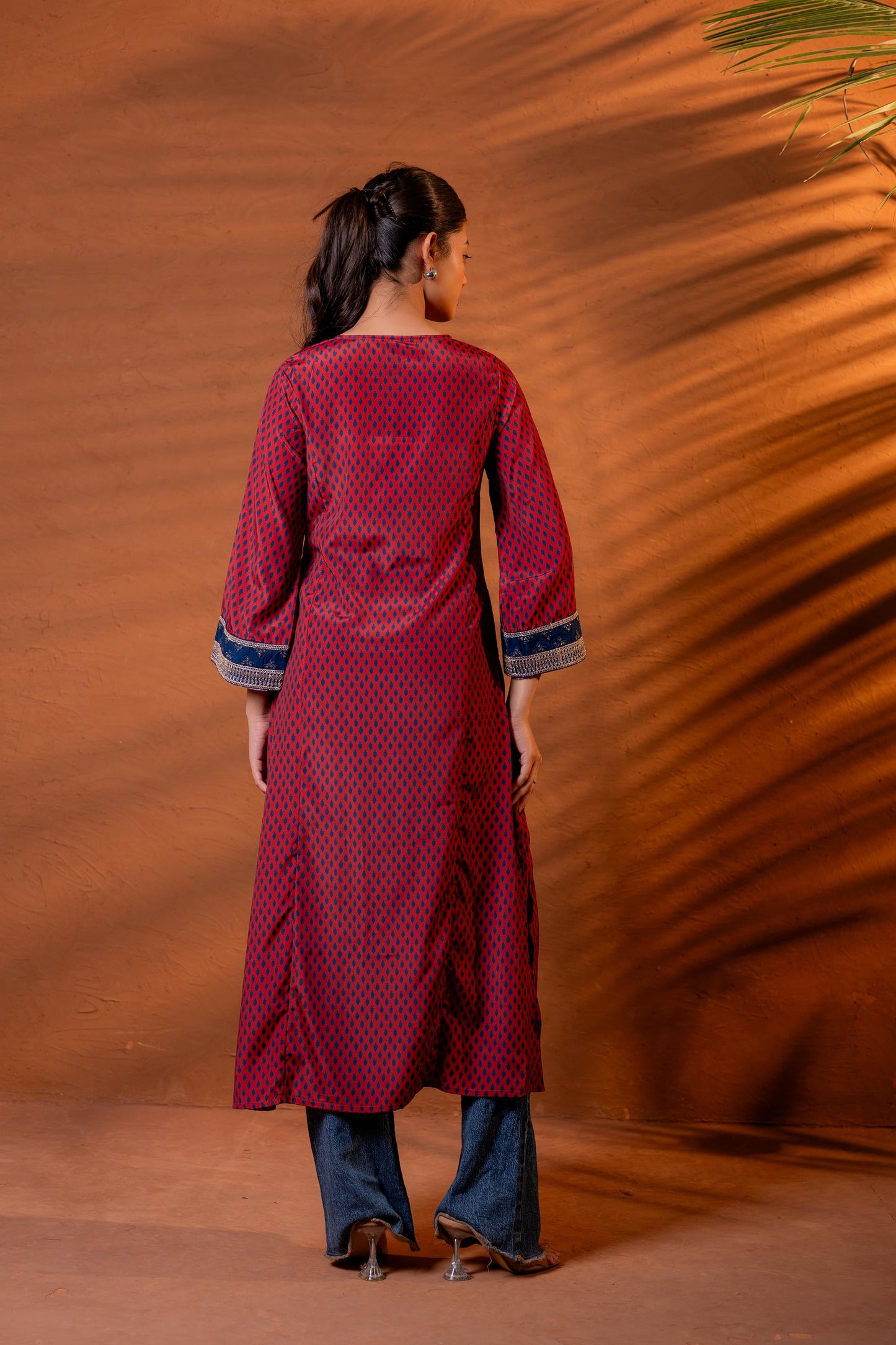 Juniper Noor Jaal Printed Long Kurta - Distacart