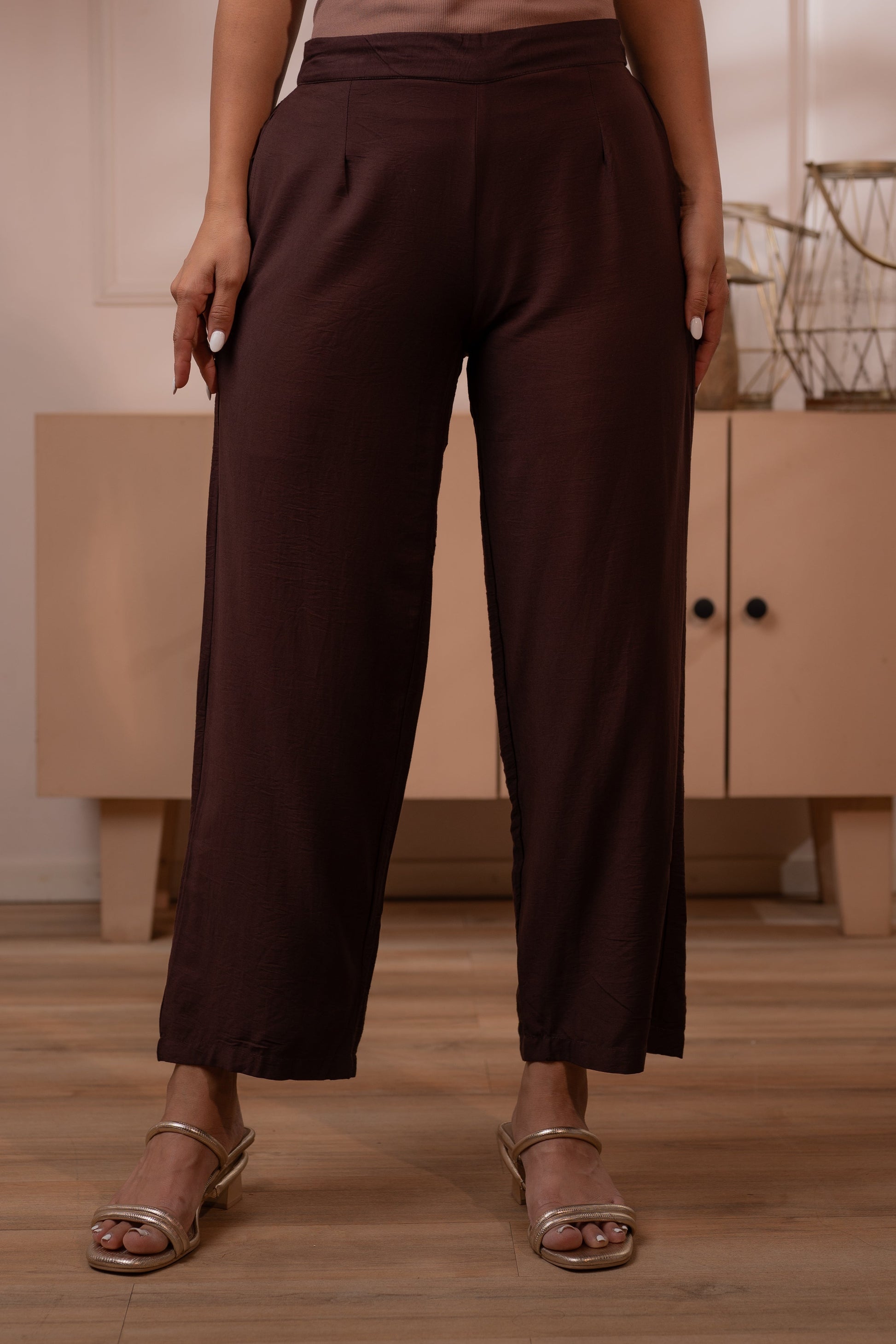 Juniper Modern Chocolate Brown Indo-Fusion Co-Ord Set - Distacart
