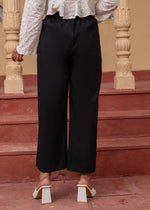 Thumbnail for Juniper Women'S Black Solid Straight Cotton Pant With Pocket