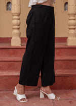 Thumbnail for Juniper Women'S Black Solid Straight Cotton Pant With Pocket