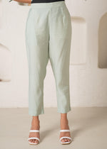Thumbnail for Juniper Mint Solid Embroidered Straight Kurta Pant Set With Thread Work