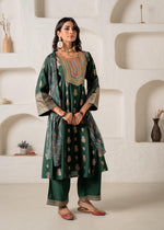Thumbnail for Juniper Emerald Mughal Motif Printed Kurta Set With Dupatta - Distacart