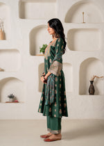Thumbnail for Juniper Emerald Mughal Motif Printed Kurta Set With Dupatta - Distacart