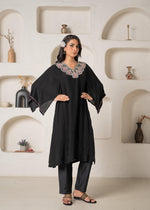 Thumbnail for Juniper Noir Bloom Kaftan Kurta Pant Set - Distacart