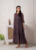 Juniper Blue Printed Tiered Dress With Detailed Yoke - Distacart