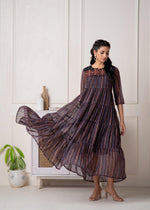 Thumbnail for Juniper Blue Printed Tiered Dress With Detailed Yoke