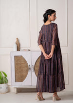 Thumbnail for Juniper Blue Printed Tiered Dress With Detailed Yoke