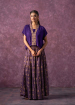 Thumbnail for Juniper Purple Viscose Solid Top With Skirt Co-Ord Set With Mirror & Sequence Work