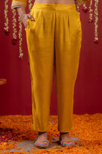Thumbnail for Juniper Mustard Magic Anarkali Kurta Pant And Dupatta Set - Distacart