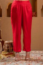Thumbnail for Juniper Red Kurta Pant And Dupatta Set - Distacart