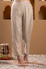 Thumbnail for Juniper Ivory Anarkali Kurta Set With Pink Thread Embroidery & Dupatta - Distacart