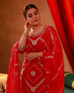 Thumbnail for Juniper Magenta Viscose Straight Kurta Pant And Dupatta Set With Gota Patti & Sequence Work