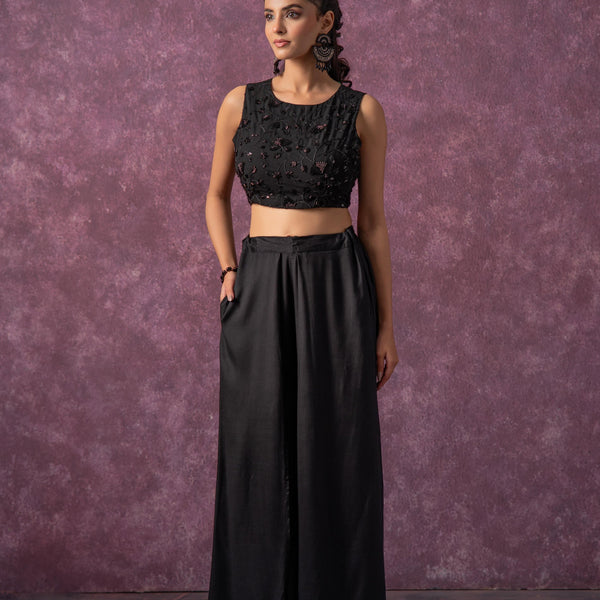Juniper Black Midnight Muse Embellished Crop Top