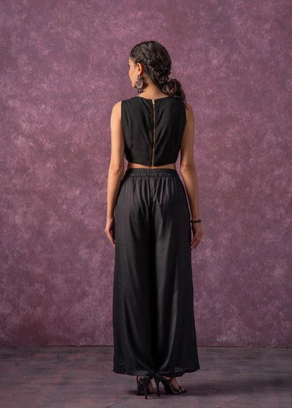 Juniper Black Midnight Muse Embellished Crop Top - Distacart