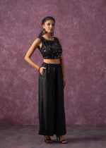 Thumbnail for Juniper Solid Black Flared Palazzo Pants