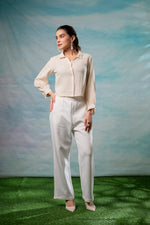 Thumbnail for Juniper Lamora Beige Minimal Textured Shirt - Distacart