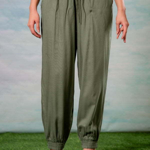Juniper Lamora Women? Olive Green Drawstring Jogger Pants - Distacart